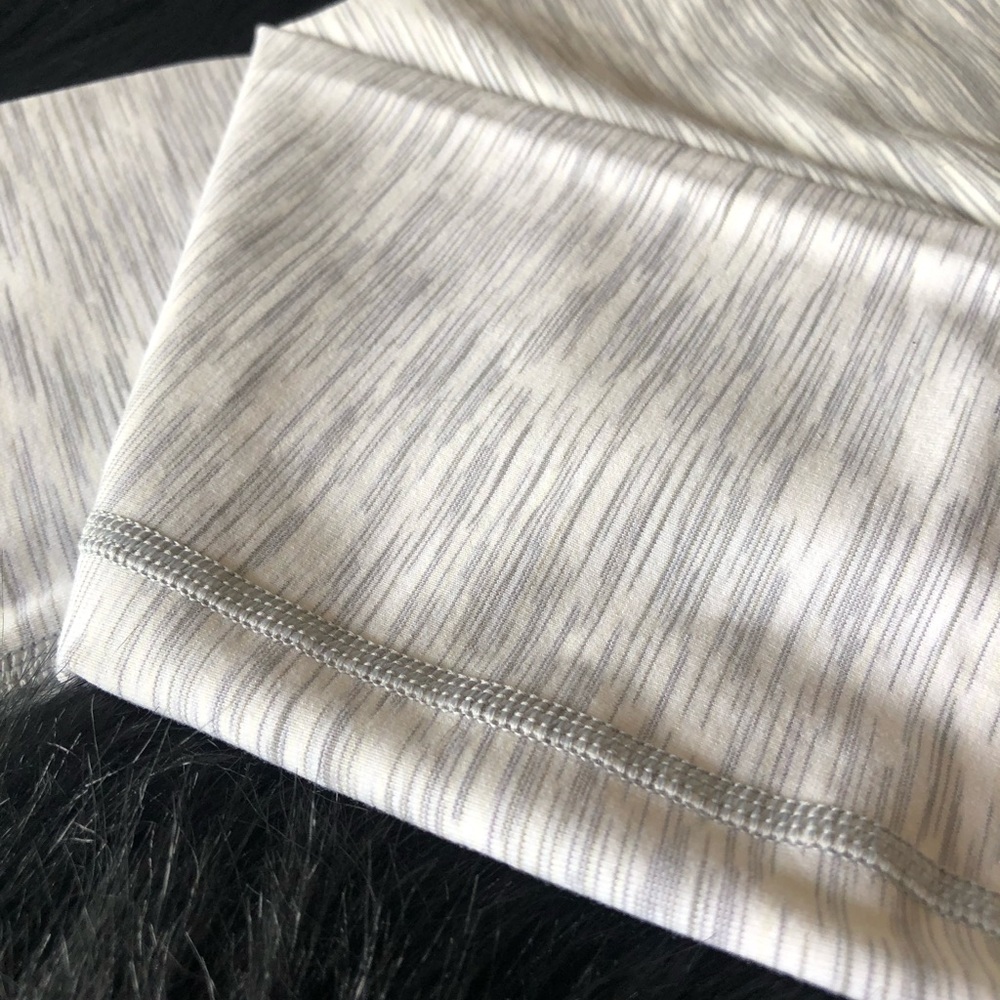 Size: 2. Lululemon. Grey and White Stripes. Pants.